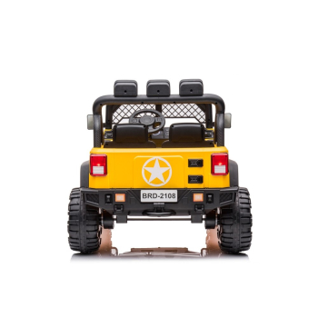 Autko terenowe Geoland Power dla 2 dzieci Żółty + Pilot + Silniki 2x200W + Bagażnik + Radio MP3 + LED